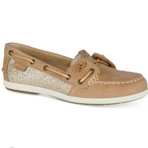 Sperry Women's Coil Ivy Sparkle Boat Shoes with Gold Glitter